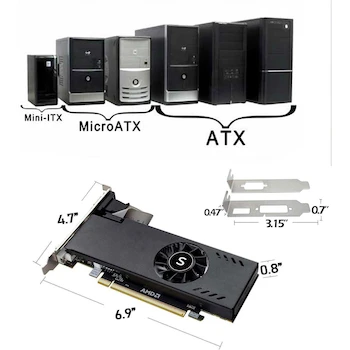 Imagen 2 de SAPLOS Radeon RX 550 Tarjeta Gráfica de Perfil Bajo, 4 GB GDDR5 128 bits, HDMI VGA DVI-D, Tarjeta de Video para Juegos de PC, GPU de Computadora