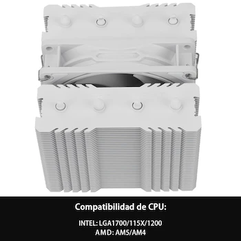 Imagen 3 de Thermalright Peerless Assassin 90SE Refrigerador de Aire de CPU Blanco, Torres Dobles, Ventilador de CPU de 110mm, Dimensiones 94x94x110mm, Radiador de Ordenador para AMD AM4 AM5 / Intel LGA1851/1700/115X/1200