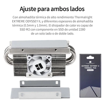 Imagen 3 de Thermalright HR-10 2280 PRO Black Double-Sided SSD Heatsink Cooler for M.2 2280 SSD, 4 x 5mm Heat Pipes, PWM Fan 30x30x10mm 3500-6500 RPM, Dimensions 90.3x23.7x43.8mm, Weight 95g