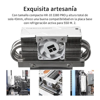 Imagen 4 de Thermalright HR-10 2280 PRO Black Double-Sided SSD Heatsink Cooler for M.2 2280 SSD, 4 x 5mm Heat Pipes, PWM Fan 30x30x10mm 3500-6500 RPM, Dimensions 90.3x23.7x43.8mm, Weight 95g