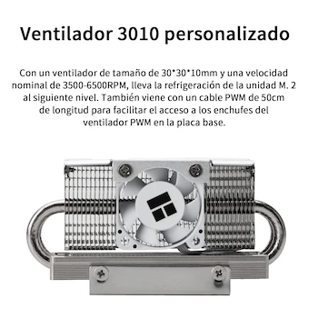 Imagen 5 de Thermalright HR-10 2280 PRO Black Double-Sided SSD Heatsink Cooler for M.2 2280 SSD, 4 x 5mm Heat Pipes, PWM Fan 30x30x10mm 3500-6500 RPM, Dimensions 90.3x23.7x43.8mm, Weight 95g