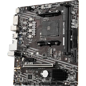 Imagen 3 de MSI B550M-A PRO ProSeries Tarjeta Madre Micro-ATX Socket AM4 AMD B550 2x DDR4 hasta 64GB Negro