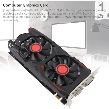 Imagen 3 de Denash Tarjeta Gráfica GDDR5 6GB 192 bits 783MHz Frecuencia Núcleo con HD Multimedia Interface DVI VGA Negra