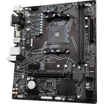 Imagen 3 de Placa Madre Gigabyte A520M S2H Rev. 1.x MicroATX Chipset AMD A520 Socket AM4 Color Negro Dimensiones 24.4x20.5cm Soporta Procesadores AMD Ryzen 5000/5000G/4000G/3000/3000G Series Memoria Max 64GB DDR4 2 DIMM 1 M.2 4 SATA