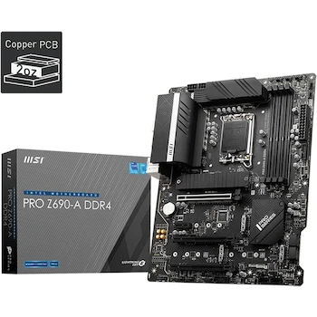 Imagen 2 de MSI PRO Z690-A DDR4 Tarjeta Madre ATX LGA 1700 Socket Intel Z690 Negro 128GB Máxima DDR4 PRO Series