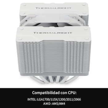 Imagen 3 de Thermalright Peerless Assassin 120 MINI Enfriador de Aire CPU Dual Tower Blanco, Modelo con Ventiladores TL-D12W, Serie Peerless Assassin, Tamaño Compacto 135mm Altura