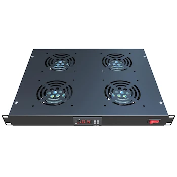 Imagen de referencia para AC Infinity Panel de Ventilador de Montaje en Rack 1U 19 Pulgadas Negro Sistema de Refrigeración para Servidores Gabinete Modelo Cloudplate Serie T con Control de Temperatura Ajustable