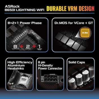 Imagen 5 de ASRock B650I Lightning WiFi Placa Madre Mini-ITX Socket AM5 AMD B650 DDR5 Negro