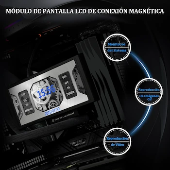 Imagen 2 de Thermalright Trofeo Vision 360 ARGB Negro Enfriador Líquido CPU AIO 360mm con Pantalla LCD a Color 6.86 Pulgadas, Serie Trofeo Vision, Color Negro