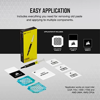 Imagen 3 de Corsair XTM70 Pasta Térmica Extreme Performance, Modelo CT-9010010-WW, 3g, con Kit Aplicador y Tres Toallitas Limpiadoras