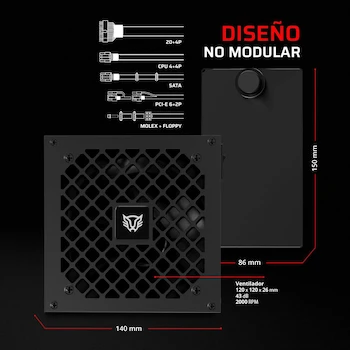 Imagen 5 de Balam Rush GR Burst GR500B Fuente de Poder ATX 500W 80 Plus Bronze No Modular Legend Negro