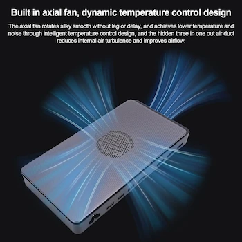 Imagen 2 de Base para Tarjeta Gráfica eGPU GPD G1 2024 con AMD Radeon RX 7600M XT 8GB GDDR6 Arquitectura RDNA3, Color Negro, Dimensiones 225x111x30 mm, Peso 0.92 kg, Material Aleación de Aluminio