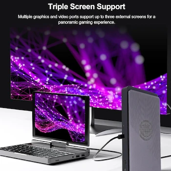 Imagen 4 de Base para Tarjeta Gráfica eGPU GPD G1 2024 con AMD Radeon RX 7600M XT 8GB GDDR6 Arquitectura RDNA3, Color Negro, Dimensiones 225x111x30 mm, Peso 0.92 kg, Material Aleación de Aluminio