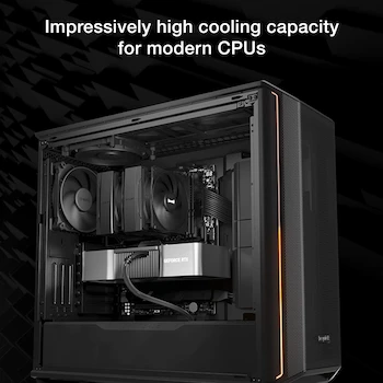 Imagen 2 de be quiet! Pure Rock Pro 3 Black Enfriador de Aire para CPU Double Tower Negro con Ventiladores Pure Wings 3 120mm PWM Compatible AMD AM5/AM4 Intel LGA 1700/1200/115X/1851