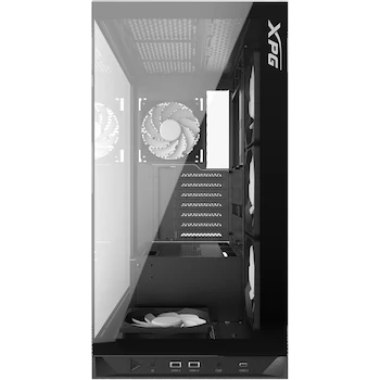 Imagen 2 de XPG Invader X Mid-Tower ATX PC Case Negro con Paneles de Vidrio Templado Frontal y Lateral Panorámico e Iluminación RGB (Modelo INVADERXMT-BKCWW)