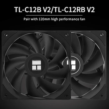 Imagen 5 de Thermalright Burst Assassin 120 EVO Dark Enfriador de Aire CPU Negro con Tapa Superior Cepillada Negra, Torre Única 120mm Dual Fan, Modelo BA120 EVO DARK, para AMD AM4/AM5 e Intel LGA1851/1700/1150/1151/1200