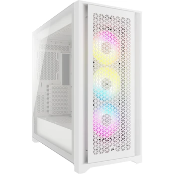 Imagen de referencia para Corsair iCUE 5000D RGB Airflow Semitorre Mid-Tower ATX Blanco Verdadero con 3 Ventiladores AF120 RGB Elite y Controlador iCUE Lighting Node Pro