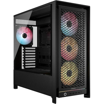 Imagen de referencia para Corsair FRAME 5000D RS ARGB Caja Mid-Tower para PC, Color Negro, Serie FRAME 5000D, Modelo CC-9011309-WW, Dimensiones 556mm (Largo) x 250mm (Ancho) x 542mm (Altura), Capacidad Bahías 2x3.5" y 6x2.5", Panel Vidrio Templado