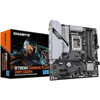 Imagen de referencia para Placa Base GIGABYTE B760M GAMING PLUS WIFI DDR4 Rev. 1.0, Socket LGA1700, Chipset Intel B760 Express, Formato Micro ATX (24.4cm x 24.4cm), Soporte para Memoria DDR4 hasta 128GB