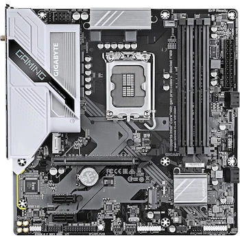 Imagen 2 de Placa Base GIGABYTE B760M GAMING PLUS WIFI DDR4 Rev. 1.0, Socket LGA1700, Chipset Intel B760 Express, Formato Micro ATX (24.4cm x 24.4cm), Soporte para Memoria DDR4 hasta 128GB