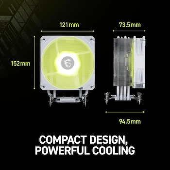 Imagen 5 de MSI MAG COREFROZR AA13 Blanco Enfriador de Aire ARGB para CPU Compatible con LGA 1700/1851/1200/115X AM5/AM4/AM3 Ventilador ARGB PWM 120mm Dimensiones 152x121x94.5mm Capacidad TDP 240W Serie MAG Color Blanco