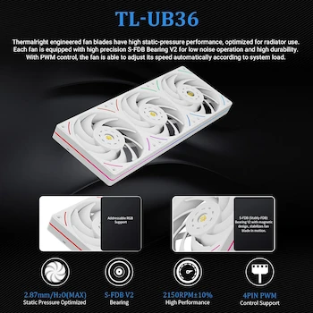 Imagen 4 de Thermalright Wonder Vision 360 UB ARGB - Enfriador de Agua Líquido AIO para CPU Blanco 360mm con Pantalla Curvada Magnética AMOLED de 6.67 Pulgadas Resolución 2400x1080 3D Sin Gafas