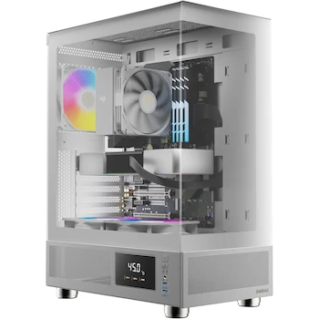 Imagen de referencia para GAMDIAS ATLAS E1 WH - Carcasa para Computadora ATX de Torre Media Blanca, Tamaño 360 x 210 x 480 mm, Peso Neto 6.3 kg