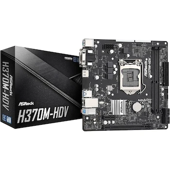 Imagen de referencia para ASRock H370M-HDV Placa Base Motherboard Micro ATX LGA1151 Socket 1151 Intel H370 Chipset DDR4 64GB Negro Sapphire Black PCB