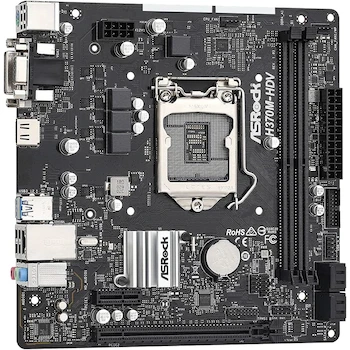 Imagen 4 de ASRock H370M-HDV Placa Base Motherboard Micro ATX LGA1151 Socket 1151 Intel H370 Chipset DDR4 64GB Negro Sapphire Black PCB