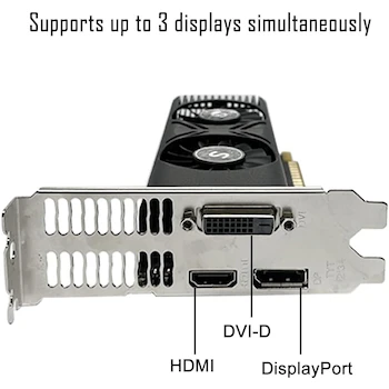 Imagen 4 de SAPLOS NVIDIA GeForce GTX 1050 Tarjeta Gráfica para PC, 4GB GDDR5 128-bit, HDMI DisplayPort DVI-D, GPU de Computadora, Tarjeta de Video para Juegos, PCI Express x16, DirectX 12