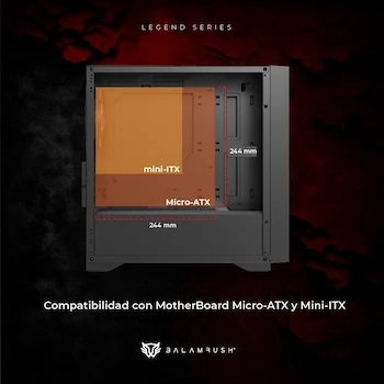 Imagen 3 de Gabinete Gamer Balam Rush Carbono Aircool 4000A Mini Torre Blanco Soporte Micro-ATX Mini-ITX GPU hasta 340mm