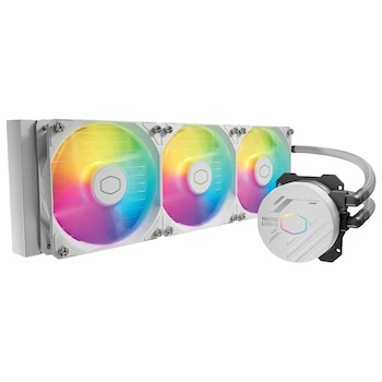 Imagen de referencia para Enfriamiento Líquido AIO CPU Cooler Master MasterLiquid 360L Core ARGB Blanco, Modelo MLW-D36M-A18PZ-RW, Radiador 360mm Aluminio, 3 Ventiladores 120mm ARGB, Bomba Dual Chamber Gen S, Compatibilidad Intel LGA 1700/1200/115x y AMD AM5/AM4