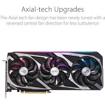 Imagen 2 de Tarjeta gráfica ASUS ROG Strix NVIDIA GeForce RTX 3050 OC Edition, Modelo ROG-STRIX-RTX3050-O8G-GAMING, 8GB GDDR6, Puertos HDMI 2.1 y DisplayPort 1.4a, Slot 2.7, Color Negro, PCIe 4.0
