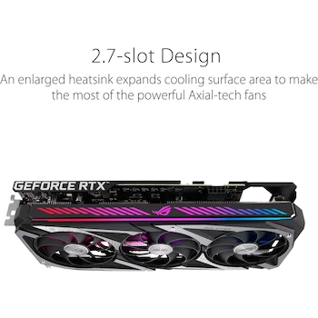 Imagen 3 de Tarjeta gráfica ASUS ROG Strix NVIDIA GeForce RTX 3050 OC Edition, Modelo ROG-STRIX-RTX3050-O8G-GAMING, 8GB GDDR6, Puertos HDMI 2.1 y DisplayPort 1.4a, Slot 2.7, Color Negro, PCIe 4.0