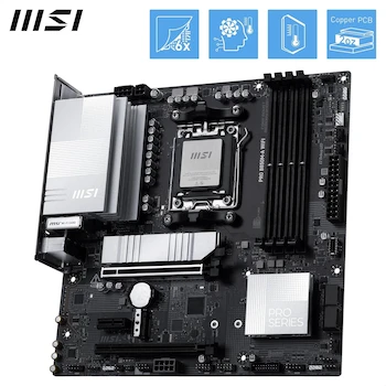 Imagen 4 de MSI PRO B850M-A WiFi Motherboard, mATX Form Factor, Silver-White Color, PRO Series, AM5 Socket, AMD B850 Chipset, DDR5 Memory, Model B0FC97YJBR, Size 244mm x 244mm