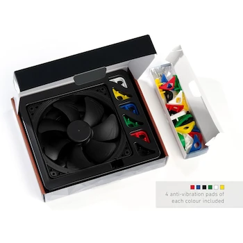 Imagen 4 de Noctua NF-A14 PWM chromax.black.swap Ventilador Premium para Caja o Radiador, 140mm, Negro Completo, Conector 4-Pines PWM, Serie Chromax Black Swap con Pads Antivibración Intercambiables