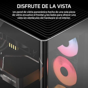 Imagen 3 de Corsair FRAME 4500X RS-R ARGB Caja de PC Semitorre con Cristal Panorámico, Negro, Modelo CC-9011314-WW, Dimensiones 478x246x499 mm, Peso 11.58 kg, Capacidad para Dos Radiadores de 360 mm, Incluye 3 Ventiladores RS120R ARGB 120mm