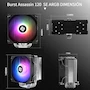 Miniatura de Thermalright Burst Assassin 120 SE ARGB CPU Air Cooler, Gray, Model BA120 SE ARGB, Series Burst Assassin, Fan TL-C12C-S 120mm, Dimensions 124x52x148mm, Weight 510g