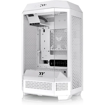 Imagen de referencia para Thermaltake The Tower 300 Snow Micro Tower Chassis, White, Micro-ATX/Mini-ITX, CA-1Y4-00S6WN-00, SPCC, 551x342x281mm, 8.3kg, 3x3mm Tempered Glass, 3x2.5"/3.5" Bays, 4 Slots