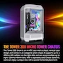 Miniatura de Thermaltake The Tower 300 Snow Micro Tower Chassis, White, Micro-ATX/Mini-ITX, CA-1Y4-00S6WN-00, SPCC, 551x342x281mm, 8.3kg, 3x3mm Tempered Glass, 3x2.5"/3.5" Bays, 4 Slots
