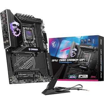Imagen de referencia para MSI MPG Z890 Carbon WiFi Placa Base Gaming ATX para Intel Core Ultra Series 2, Chipset Z890, Socket LGA 1851, Memoria hasta 256GB DDR5 4x UDIMM, Dimensiones 243.84 x 304.8 mm, Diseño Carbon