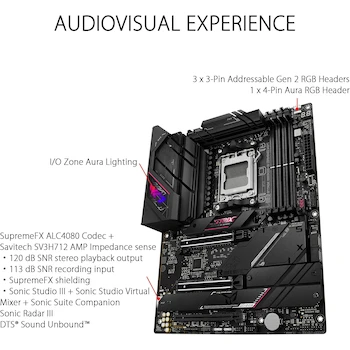 Imagen 4 de ASUS ROG Strix B650E-E Gaming WiFi - Placa Base AMD Ryzen AM5 ATX, Color Negro, Modelo ROG STRIX B650E-E GAMING WIFI, Tamaño 30.5 x 24.4 cm, Peso 1.2 kg, ASIN B0BHHX6D19