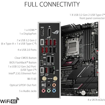 Imagen 5 de ASUS ROG Strix B650E-E Gaming WiFi - Placa Base AMD Ryzen AM5 ATX, Color Negro, Modelo ROG STRIX B650E-E GAMING WIFI, Tamaño 30.5 x 24.4 cm, Peso 1.2 kg, ASIN B0BHHX6D19