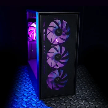 Imagen 2 de GAME FACTOR CSG503 Gabinete Gamer Micro ATX Mini ITX Negro con Ventana Lateral Cristal Templado RGB
