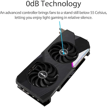Imagen 3 de ASUS Dual AMD Radeon RX 6700 XT Standard Edition Tarjeta Gráfica Gaming 12GB GDDR6 DUAL-RX6700XT-12G Negra