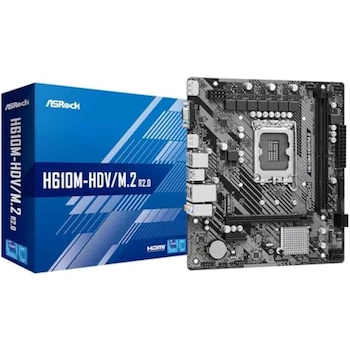Imagen de referencia para ASRock H610M-HDV/M.2+ R2.0 Intel LGA1700 Micro ATX Motherboard Negra
