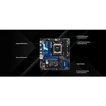 Imagen 4 de ASRock B850M-X R2.0 Micro-ATX AM5 Motherboard, AMD B850 Chipset, for AMD Ryzen 9000/8000/7000 Series Processors, 2x DDR5 DIMM Slots up to 128GB, Color Black/White, Size 244mm x 244mm