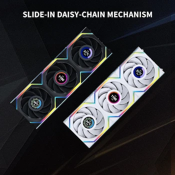 Imagen 3 de Lian Li Uni Fan SL - LCD inalámbrico 120 (Hoja inversa) - Ventilador ARGB Negro - visualización LCD de 1.6 Pulgadas - Control inalámbrico de 2.4 GHz - Driver inalámbrico no Incluido y Necesario para su Uso - Mod. 12RSLLCD1W1B - Tam. 120x124.5x28mm