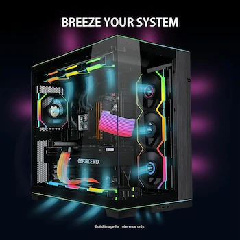 Imagen 5 de Lian Li Uni Fan SL - LCD inalámbrico 120 (Hoja inversa) - Ventilador ARGB Negro - visualización LCD de 1.6 Pulgadas - Control inalámbrico de 2.4 GHz - Driver inalámbrico no Incluido y Necesario para su Uso - Mod. 12RSLLCD1W1B - Tam. 120x124.5x28mm