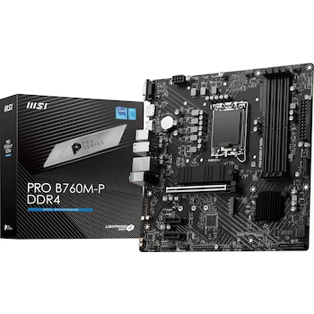Imagen de referencia para MSI PRO B760M-P DDR4 Placa Madre Micro ATX Serie PRO Modelo B760M-P Color Negro